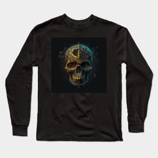 Mechanical human skull, generative Ai Long Sleeve T-Shirt